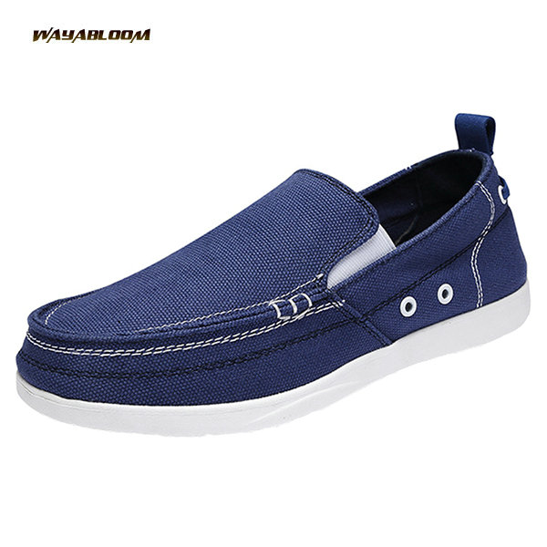 puts on slacker canvas loafers casual slip-on light cloth shoes men's shoes